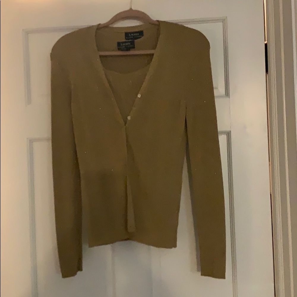 Ralph Lauren Gold Two Piece Cardigan